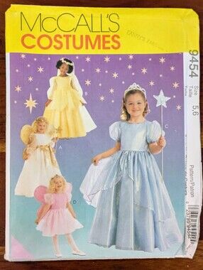 McCall's 9454 Fairy Princess & Angel Costumes Children's & Girls' Sizes - Cut